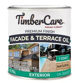 Масло для фасадов и террас TimberCare Facade&Terrace Oil (цвет: натуральный), банка 0,75л