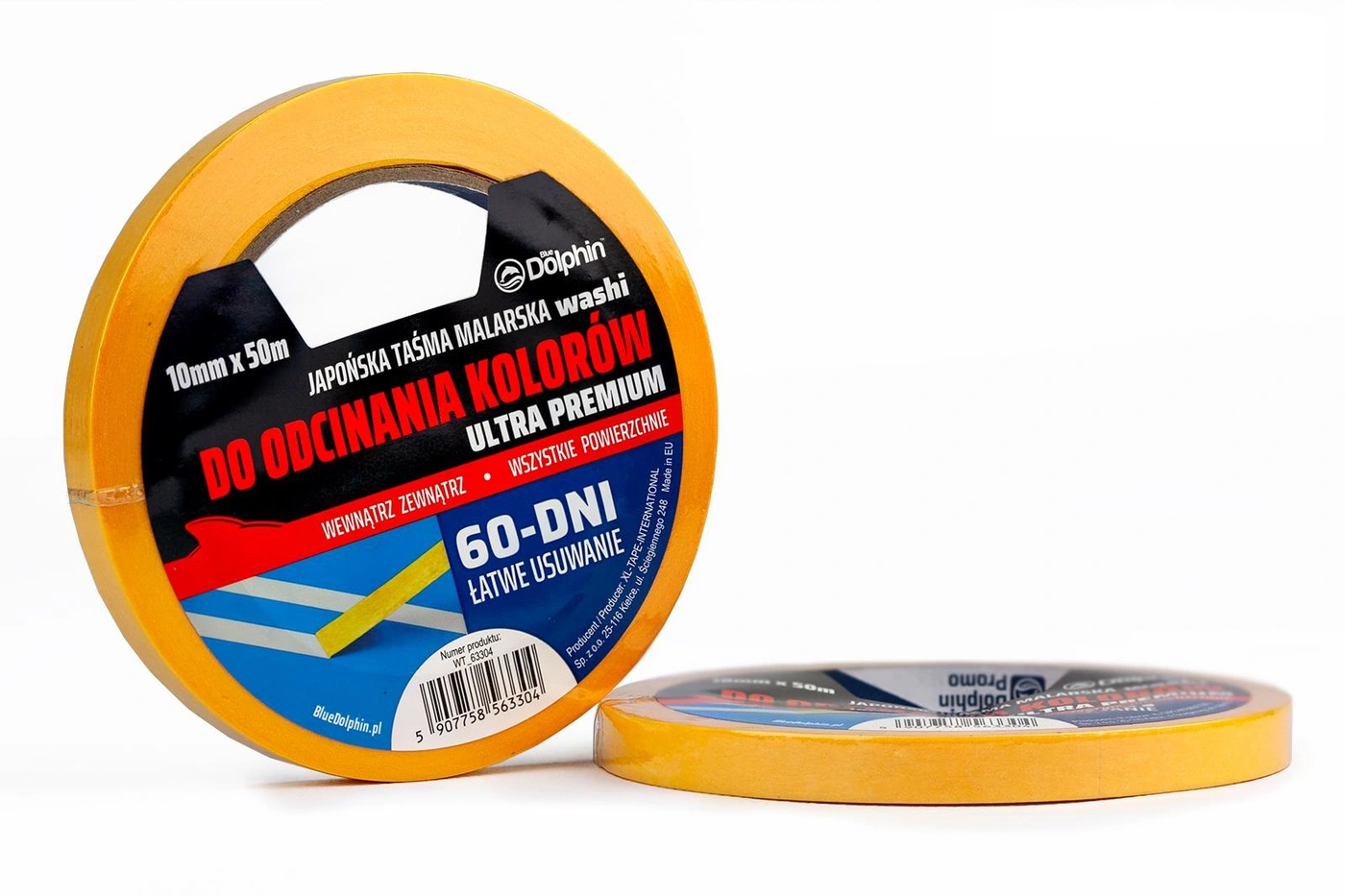 BlueDolphin WASHI  10мм х 50м WT_63304 (48) Лента малярная бумажная сверхтонкая, для ультра деликатных работ, золотая