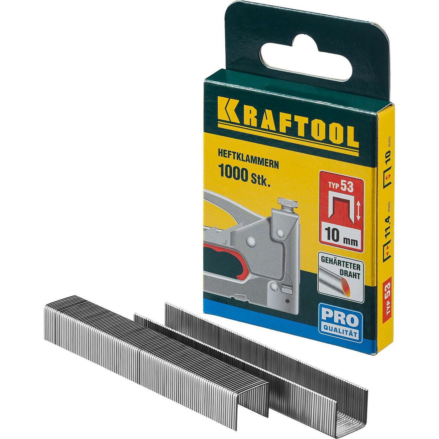 Скобы для степлера KRAFTOOL тип 53 (A/10/JT21) 10 мм, 1000 шт, калибр 23GA,  (31670-10)