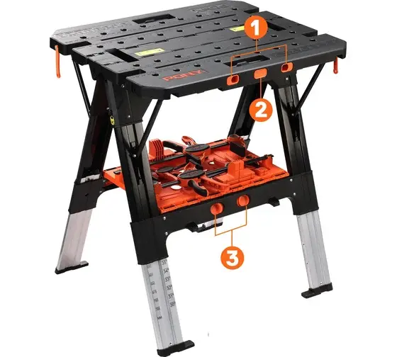 PONY Сверхпрочный складной верстак со струбцинами E-Z Clamp Heavy Dut 60PRO