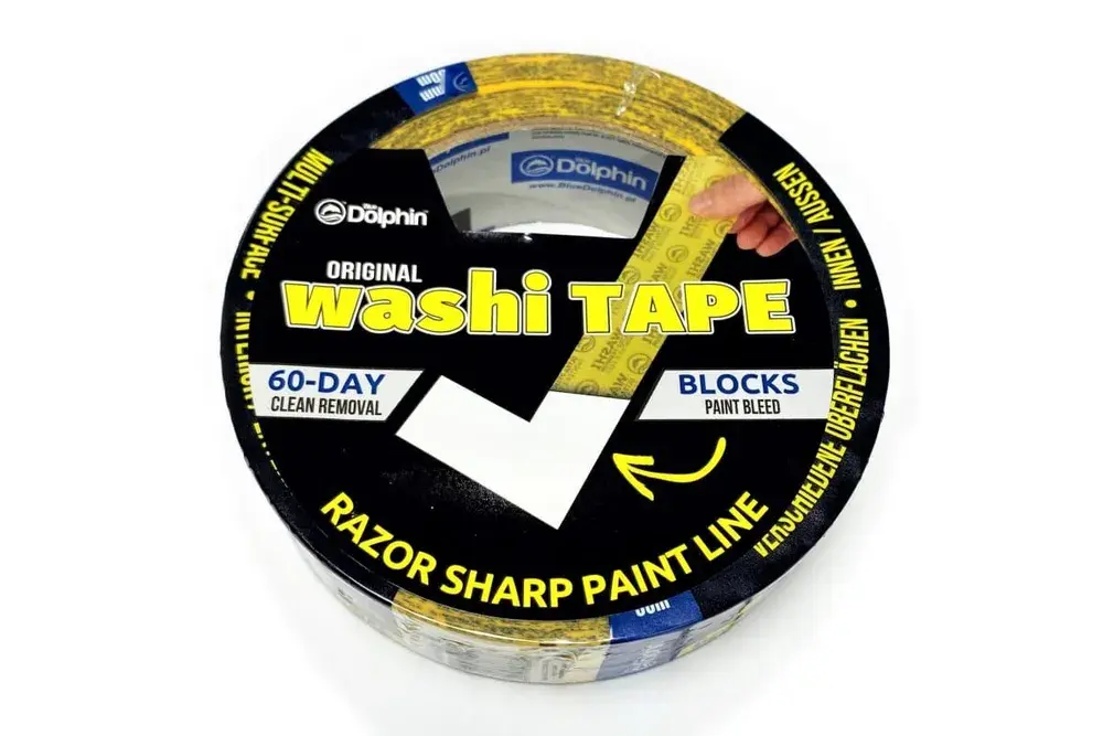 BlueDolphin WASHI 48мм х 50м  300-1-04 (24) Лента малярная бумажная сверхтонкая, для ультра деликатных работ, золотая