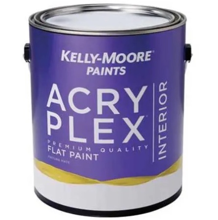 Краска интерьерная премиум-класса KELLY-MOORE Acryplex Interior (neutral base, flat), банка 3,43л-3,78л  1602-555-1G