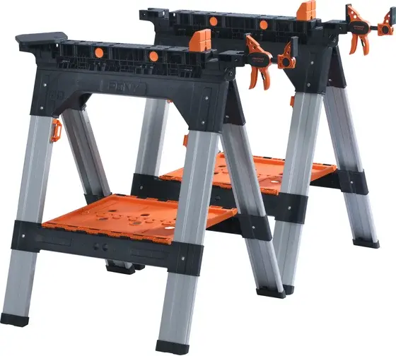 PONY Многофункциональные козлы (2 шт) 710мм, 2шт струбцинами E-Z HOLD Light Duty 300мм 60400
