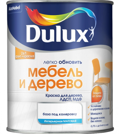 Краска Dulux Мебель и Дерево мат BC 0,75л